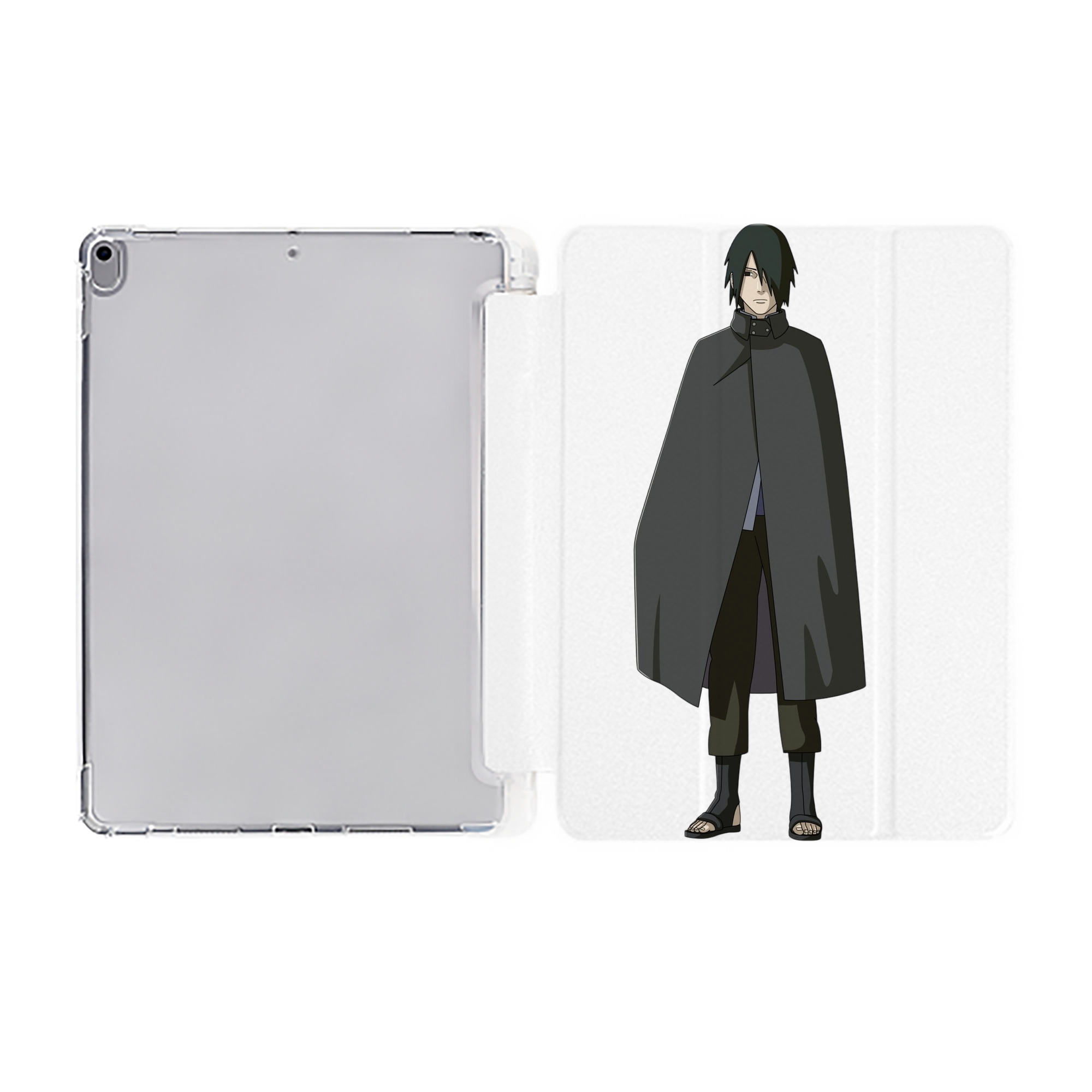（画像用） NARUTO -ナルト- うちは サスケ Uchiha Sasuke IPad ケース ペン収納付き 三つ折りスタンド PUレザー×シリコン 対応機種9.5/10.5/10.9インチ